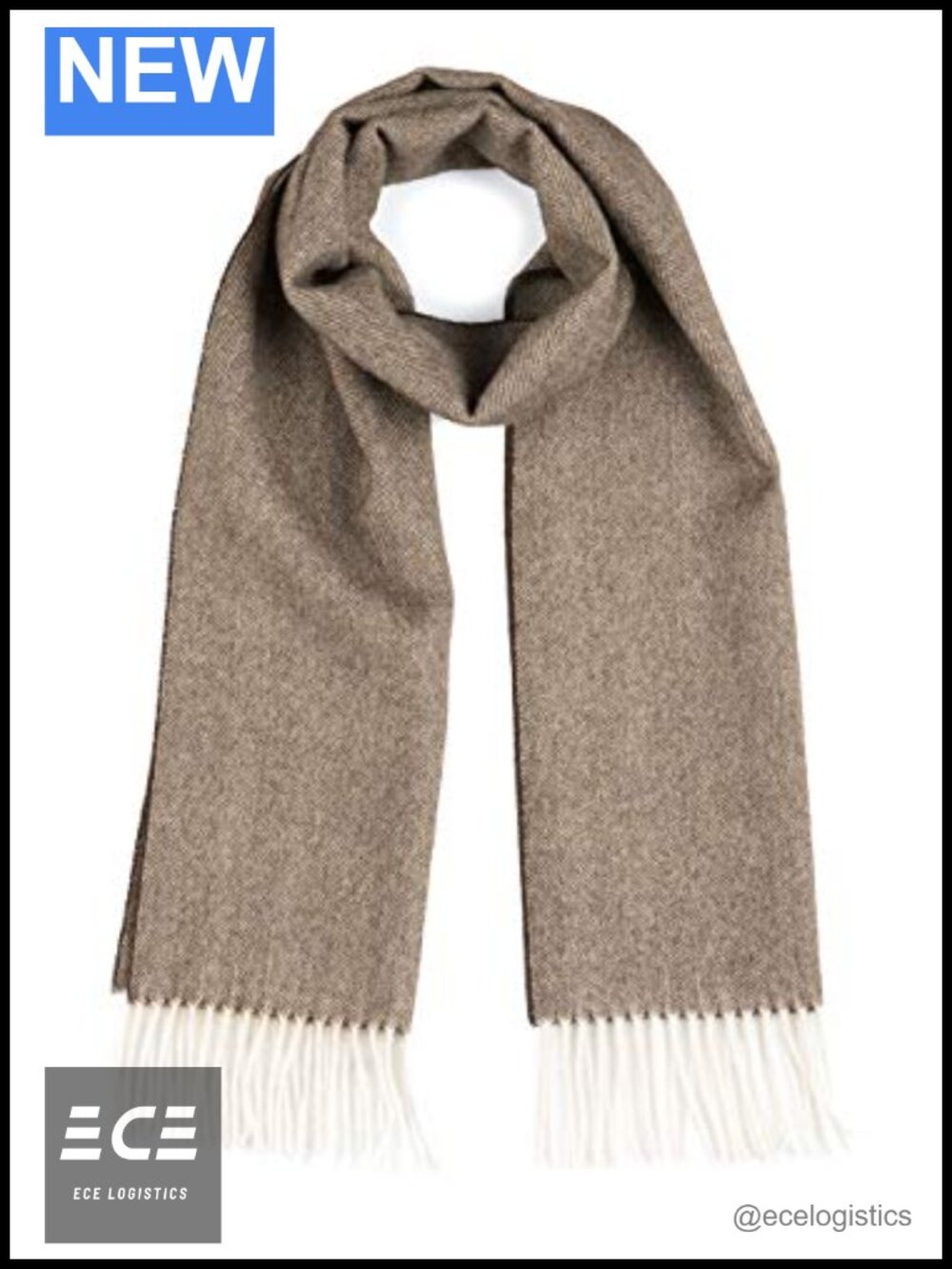 100% Baby Alpaca Herringbone Scarf Hand Rolled Fringe Cold Weather Wrap